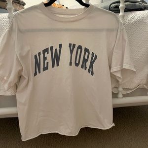 White PacSun NY top